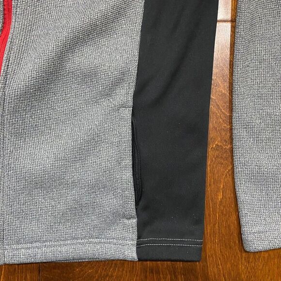 Spyder Athletic Fit Full Zip Ski Snow Sweatshirt Grey Black Red Mens Size Medium - Picture 4 of 10